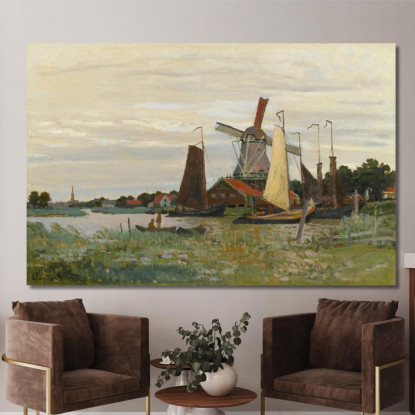 Un Mulino A Zaandam Claude Monet mnt345 quadro stampato su tela