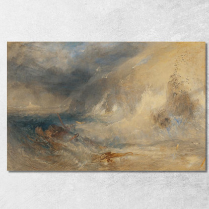 Faro Di Long Ship Land'S End Joseph Mallord William Turner jwt72 quadro stampato su tela