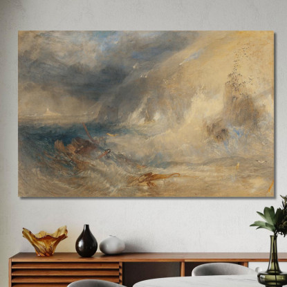 Faro Di Long Ship Land'S End Joseph Mallord William Turner jwt72 quadro stampato su tela