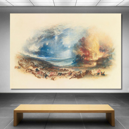 Il Campo Di Waterloo Visto Da Hougoumont Joseph Mallord William Turner jwt128 quadro stampato su tela
