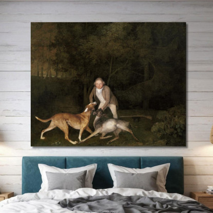 Freeman The Earl Of Clarendon'S Gamekeeper With A Dying Doe And Hound 1800 George Stubbs canvas print