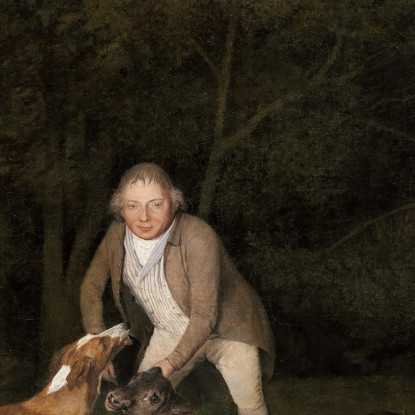 Freeman, El Guardabosques Del Conde De Clarendon Con Una Gama Moribunda Y Un Perro De Caza 1800 George Stubbs cuadro en lienzo