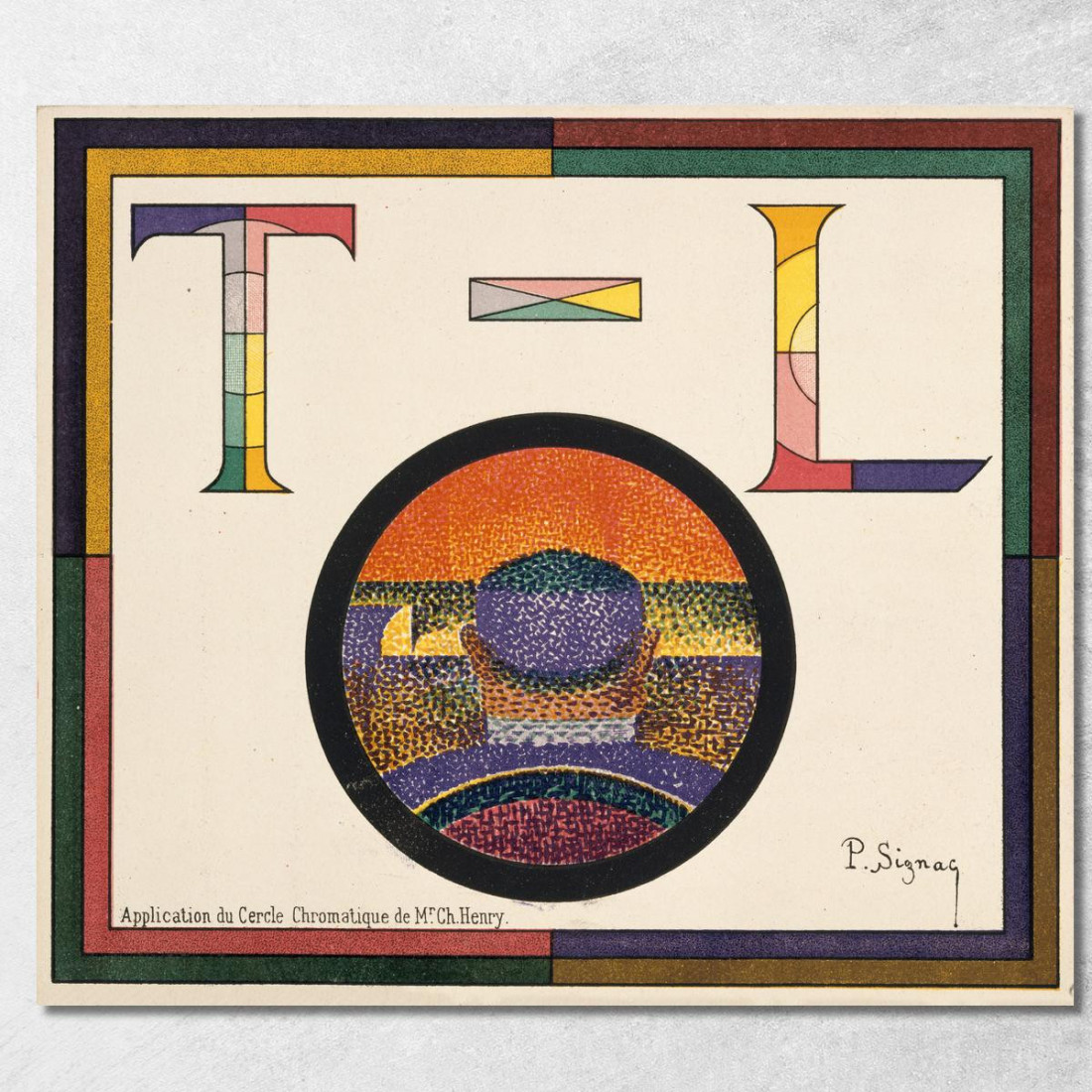 Anwendung Von Charles Henrys Chromatischer Zirkel Theaterprogramm Des Théâtre-Libre Vom 31. Januar 1889 Paul Signac drucken auf