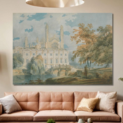 Clare Hall Y King'S College Chapel Cambridge Desde Las Orillas Del Río Cam Joseph Mallord William Turner cuadro en lienzo