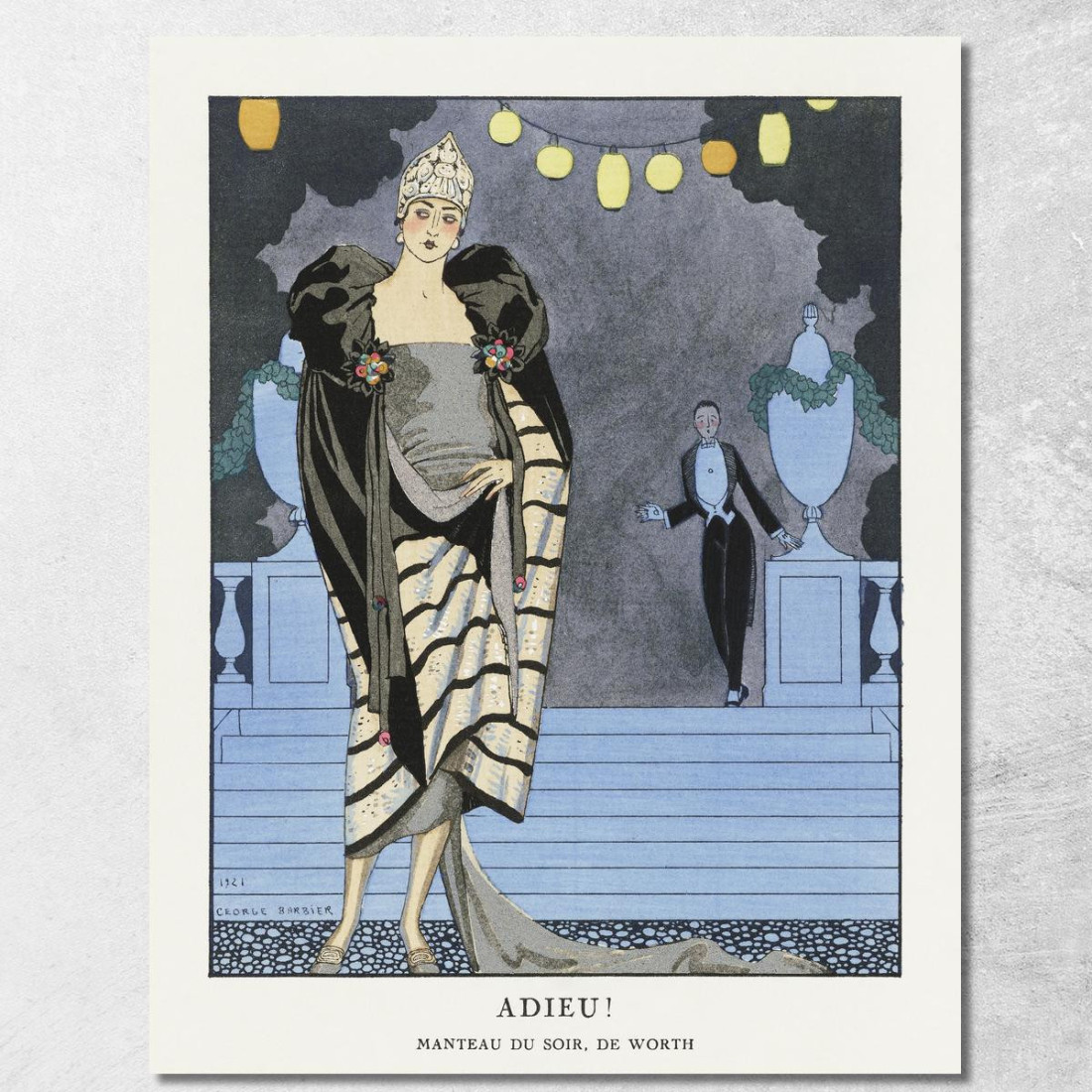 Addio! Cappotto Da Sera Di Worth Della Gazette Du Bon Ton George Barbier gbb2 quadro stampato su tela