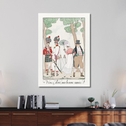 Avanti Mio ​​Buon Amico! 1923 George Barbier gbb12 quadro stampato su tela