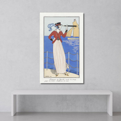 Costumi Parigini N.164 Costume Da Yacht Dal Journal Des Dames Et Des Modes George Barbier gbb31 quadro stampato su tela