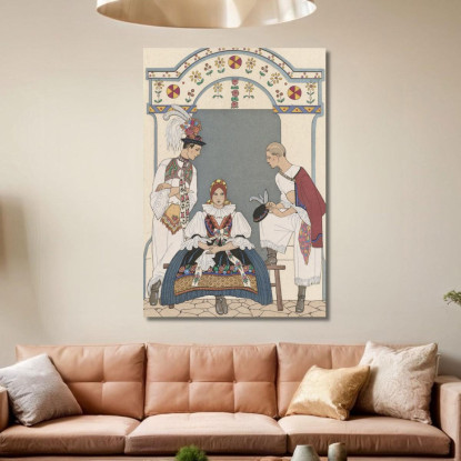Tra Due Fuochi 2 George Barbier gbb38 quadro stampato su tela