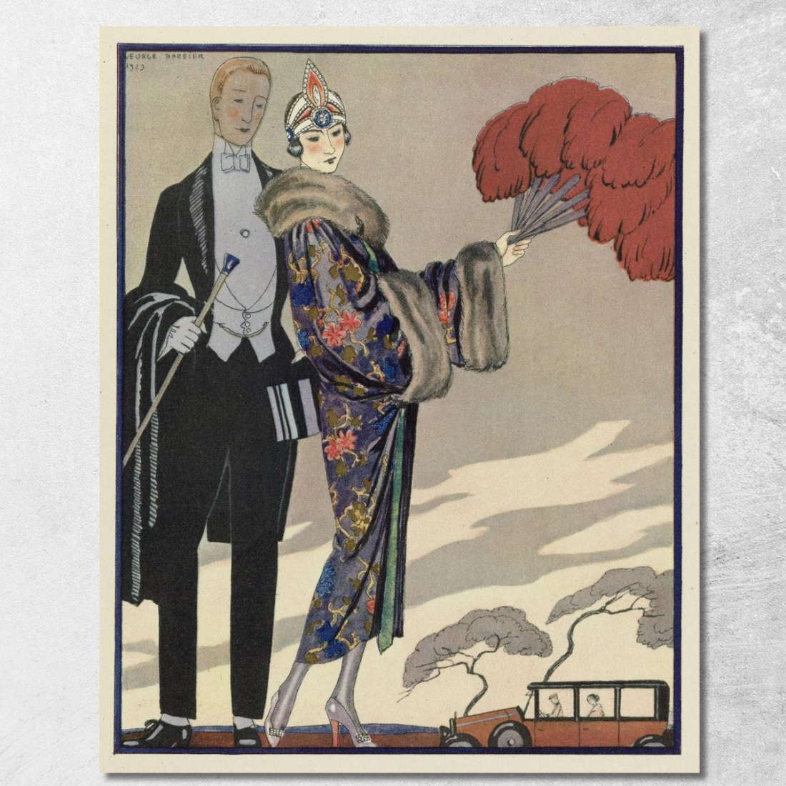 Abbigliamento Da Sera George Barbier gbb40 quadro stampato su tela Abbigliamento Da Sera George Barbier gbb40 quadro stampato su tela