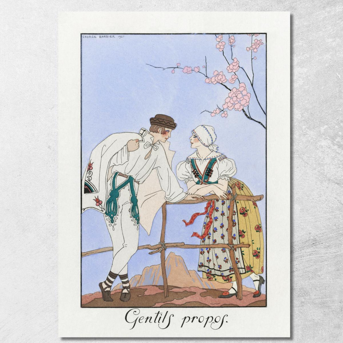Parole Gentili George Barbier gbb58 quadro stampato su tela Parole Gentili George Barbier gbb58 quadro stampato su tela