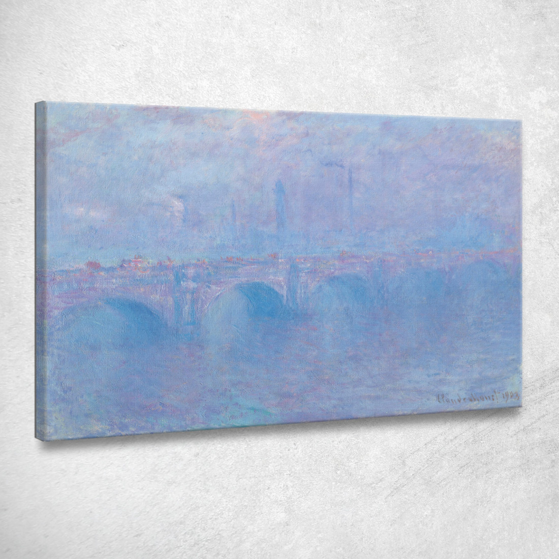 Effetto Nebbia Del Ponte Waterloo Claude Monet mnt367 quadro stampato su tela Effetto Nebbia Del Ponte Waterloo Claude Monet mnt367 quadro stampato su tela