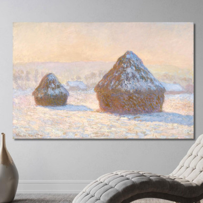 Mattina Effetto Neve Con Cocchi Di Grano Claude Monet mnt372 quadro stampato su tela