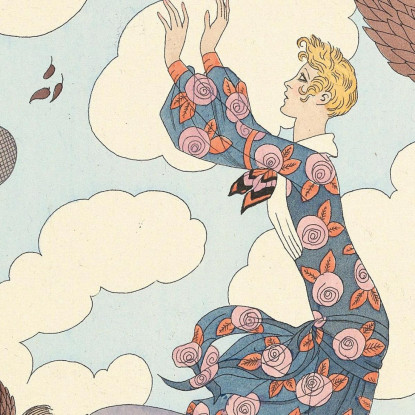 L'Aria George Barbier gbb124 quadro stampato su tela