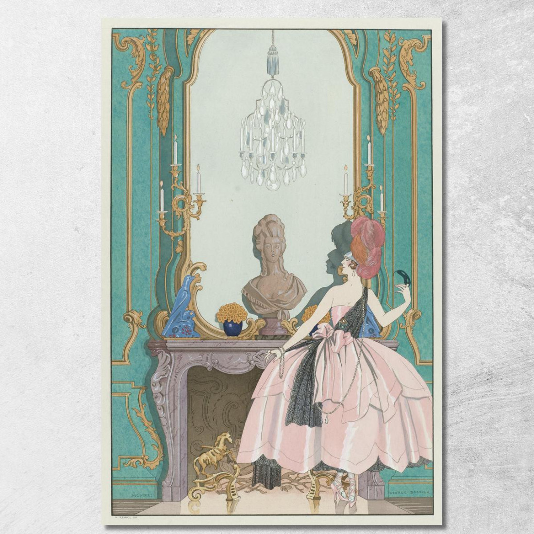 Mademoiselle Sorel In Abito Lungo George Barbier gbb135 quadro stampato su tela Mademoiselle Sorel In Abito Lungo George Barbier gbb135 quadro stampato su tela