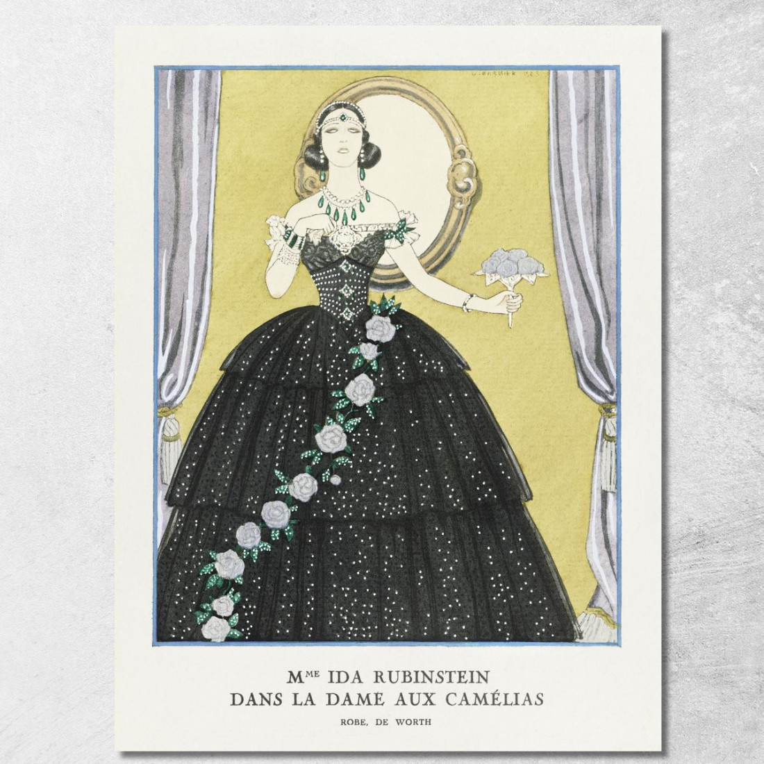 La Signora Ida Rubinstein In La Signora Delle Camelie George Barbier gbb138 quadro stampato su tela La Signora Ida Rubinstein In La Signora Delle Camelie George Barbier gbb138 quadro stampato su tela