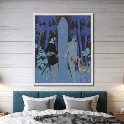 Pocohontas Incontra John Smith George Barbier gbb143 quadro stampato su tela