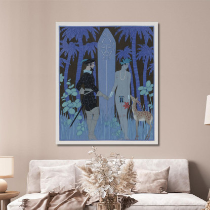 Pocohontas Incontra John Smith George Barbier gbb143 quadro stampato su tela