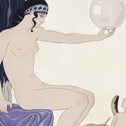 Donna Seduta E Cherubino George Barbier gbb152 quadro stampato su tela