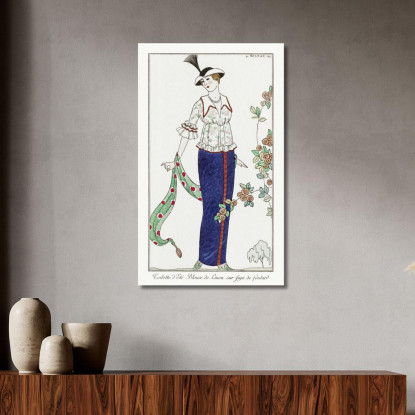 Pariser Kostüme Nr. 3 Sommertoilette Sommertoilette Linon-Jacke Auf Schalrock George Barbier drucken auf leinwand