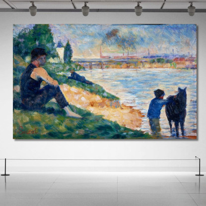 Uno Studio Per Un Bagno Georges Seurat gsr3 quadro stampato su tela