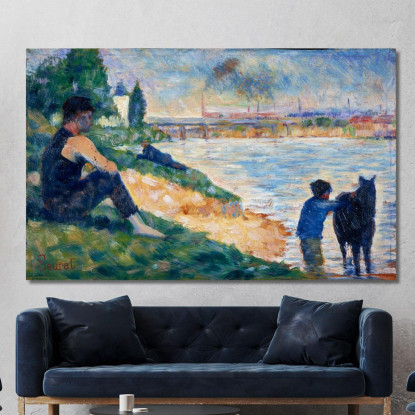 Uno Studio Per Un Bagno Georges Seurat gsr3 quadro stampato su tela