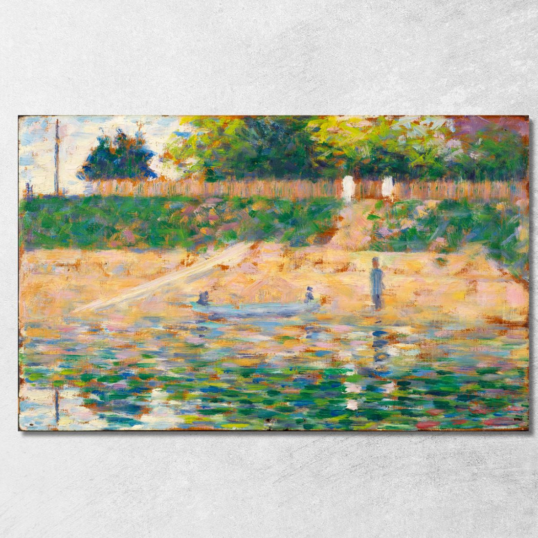 Barca Sulla Riva Del Fiume Georges Seurat gsr10 quadro stampato su tela