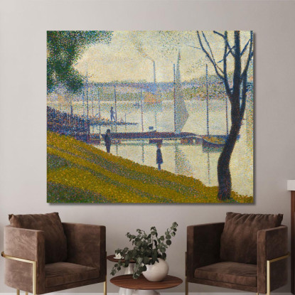 Ponte A Courbevoie Georges Seurat gsr11 quadro stampato su tela