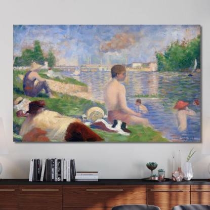 Studio Finale Per I Bagnanti Ad Asnières Georges Seurat gsr17 quadro stampato su tela