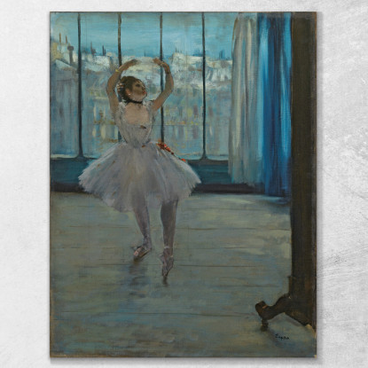 Ballerina In Posa Per Un Fotografo Ballerina Davanti Alla Finestra Edgar Degas edg22 quadro stampato su tela