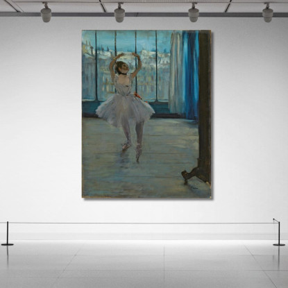 Ballerina In Posa Per Un Fotografo Ballerina Davanti Alla Finestra Edgar Degas edg22 quadro stampato su tela