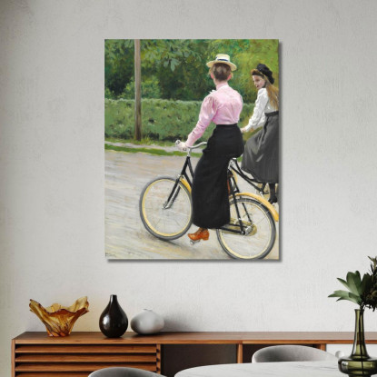 Durante Un Giro In Bicicletta In Una Giornata Estiva Paul Fischer pfs26 quadro stampato su tela
