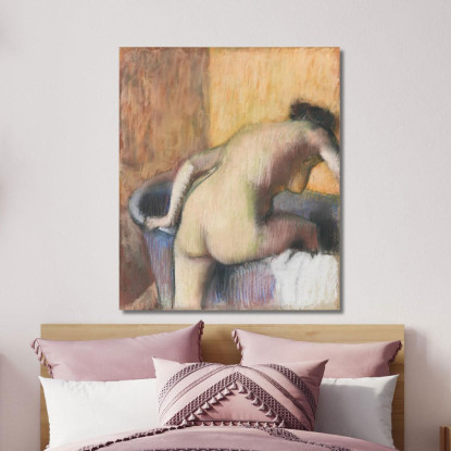 Bagnante Nuda Che Entra In Una Vasca 1890 Edgar Degas edg49 quadro stampato su tela