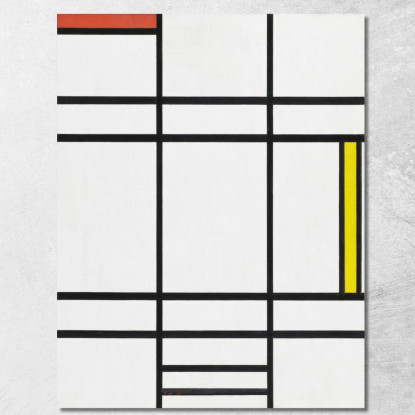 Composizione In Bianco Rosso E Giallo Piet Mondrian pmn25 quadro stampato su tela