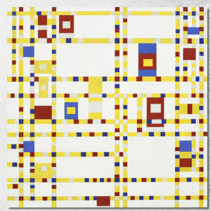 Boogie Woogie Di Broadway Piet Mondrian pmn57 quadro stampato su tela