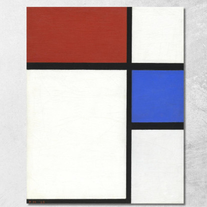 Composizione N. Ii Con Rosso E Blu Piet Mondrian pmn59 quadro stampato su tela