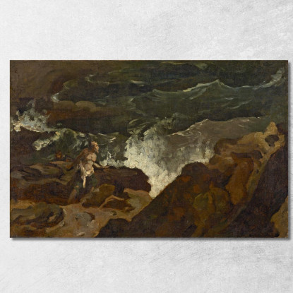 Naufragato Su Una Spiaggia La Tempesta Théodore Géricault tgr43 quadro stampato su tela