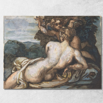 Venere E Amore In Un Paesaggio Secondo Annibale Carracci Théodore Géricault tgr62 quadro stampato su tela