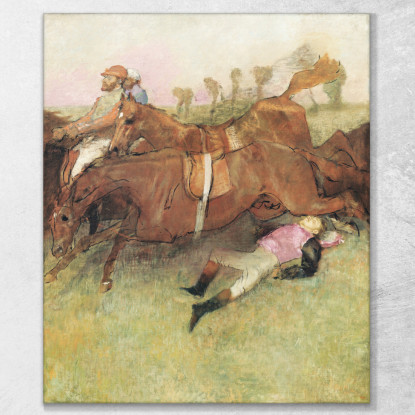Scena Della Corsa A Ostacoli Il Fantino Caduto 1886 Edgar Degas edg69 quadro stampato su tela