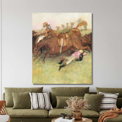 Scena Della Corsa A Ostacoli Il Fantino Caduto 1886 Edgar Degas edg69 quadro stampato su tela