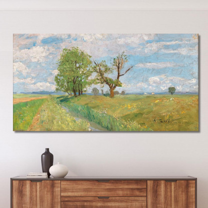 Un Paesaggio Primaverile Con Creek Alfred Zoff azf7 quadro stampato su tela
