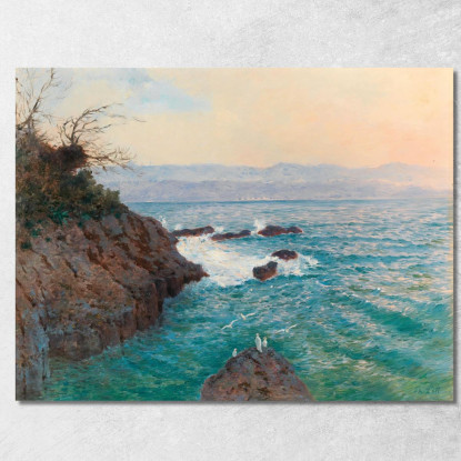 Una Vista Della Costa Di Nervi Alfred Zoff azf10 quadro stampato su tela