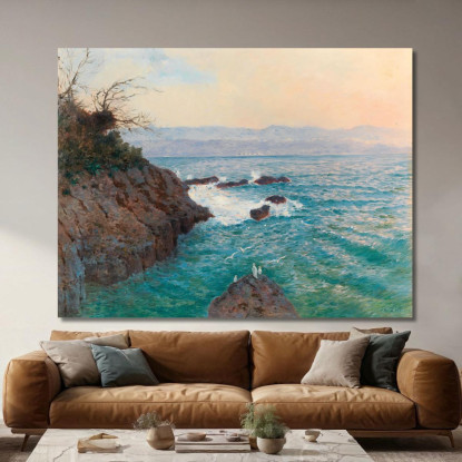 Una Vista Della Costa Di Nervi Alfred Zoff azf10 quadro stampato su tela
