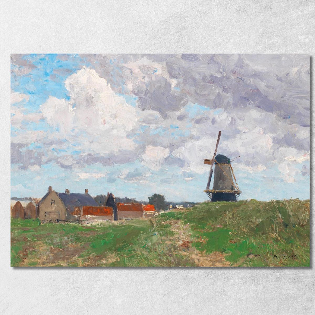 Un Mulino A Vento A Vlissingen Alfred Zoff azf11 quadro stampato su tela Un Mulino A Vento A Vlissingen Alfred Zoff azf11 quadro stampato su tela