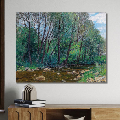 Paesaggio Fluviale Alfred Zoff azf40 quadro stampato su tela