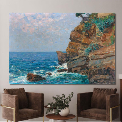 Sulla Costa Di Sestri Levante Alfred Zoff azf54 quadro stampato su tela