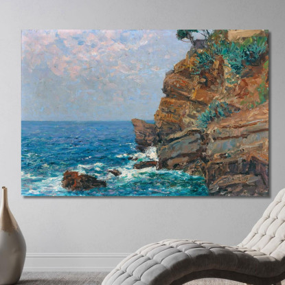 Sulla Costa Di Sestri Levante Alfred Zoff azf54 quadro stampato su tela