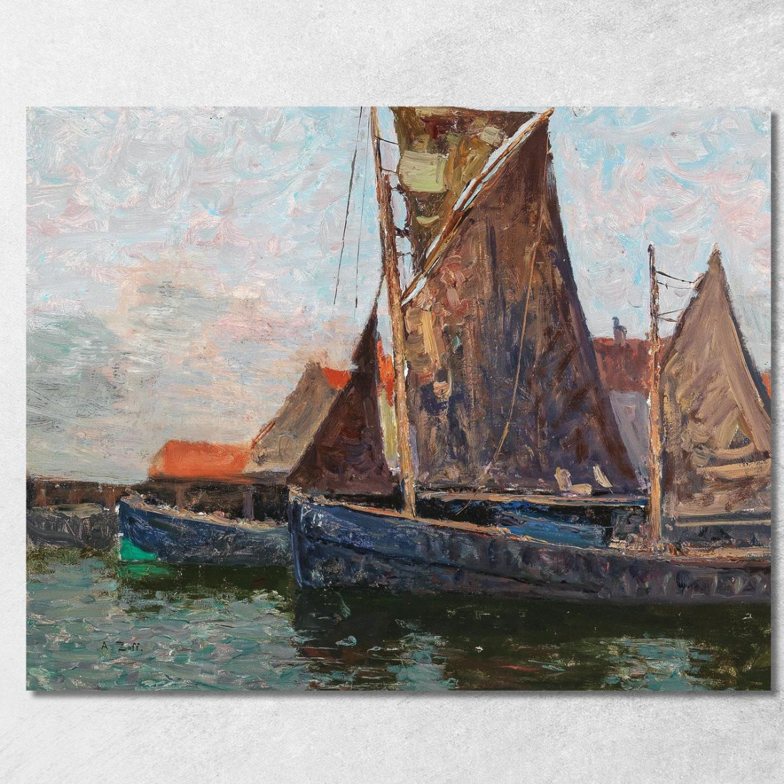 Barche A Vela Alfred Zoff azf56 quadro stampato su tela Barche A Vela Alfred Zoff azf56 quadro stampato su tela