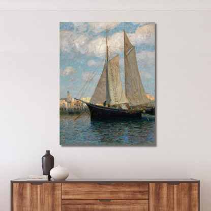 Navi Nel Porto Di Chioggia Alfred Zoff azf59 quadro stampato su tela