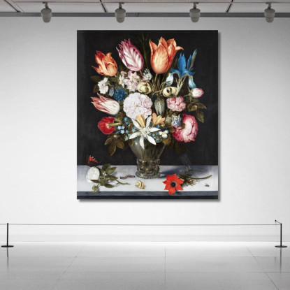 Fiori In Un Bicchiere 1606 Ambrosius Bosschaert abc2 quadro stampato su tela