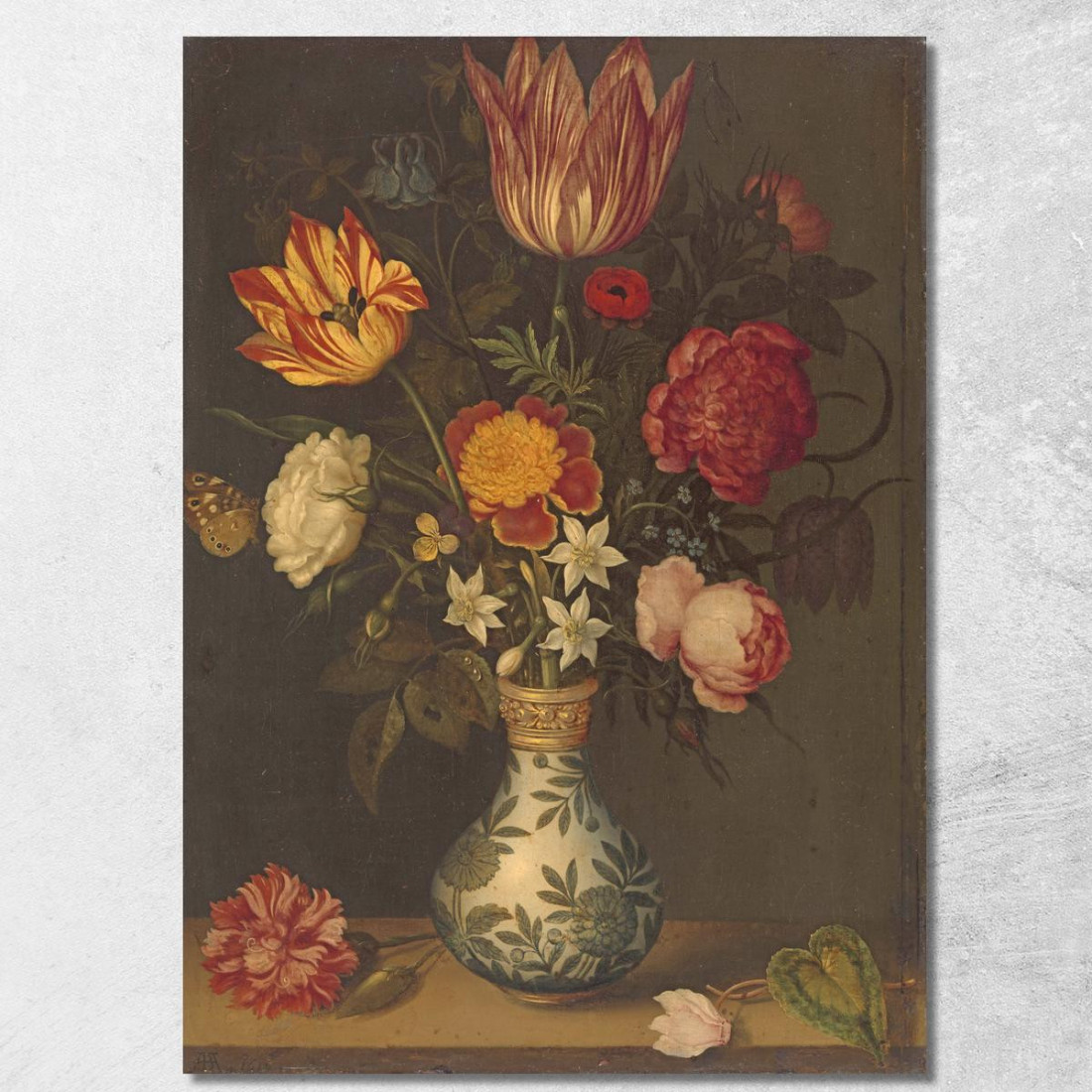 Natura Morta Con Fiori In Un Vaso Wan-Li 1619 Ambrosius Bosschaert abc3 quadro stampato su tela Natura Morta Con Fiori In Un Vaso Wan-Li 1619 Ambrosius Bosschaert abc3 quadro stampato su tela
